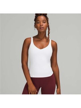 Lululemon White Align Waist Length Tank Top Size 6
